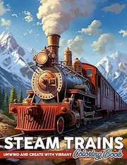 Steam Trains Coloring Book: 40+ Unique Locomotives, Steam Engine Trains, and Railroads Coloring Pages | Stress Relief & Relaxation Sketch Illustration for Adults, kids & Trains lovers