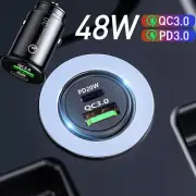 1x Cigarette Dual USB Charger 48W Fast Charging Socket Charger Adapter Black (for: Kia)