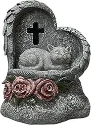 Cat Memorial Gravestone - Cat Memorial Stone | Cat Garden Stone | Cat Grave Marker | Pet Sympathy Gif-t | Headstones For Cat | Cat Statues For Garden Decor, Sleeping Cat Stepping Stone