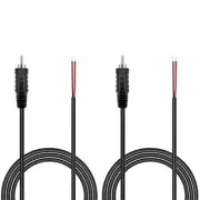 2 Pack 1.7' Bare Wire Cables to RCA Plugs Adapter for Speakers Amplifier