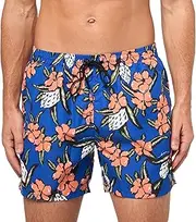 [BOSS] Men's Standard Piranha Swim Trunks, Cobalt Floral, Large