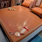 GUAWJRZDP Summer Cool Bamboo Mat for Bed, Foldable Double Sided Bamboo Mat for Bed, Bamboo and Rattan Woven Cooling Mat, Double-Sided Cooling Bed Sheet Air Conditioning Mat(120X190CM/47.2x74.8'')