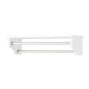 Alaterre Furniture Bathroom Shelf 27"W 2 Towel Rod Wall-Mounted Wood in White