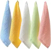 JIHUOO Soft Face Cleansing Wipes Reusable Square Microfiber Face Towels Face Beauty Wipes Makeup Remover Wipes Absorbent Towels 5 Pack