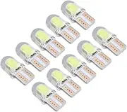 Led Car Light Set 10pcs T10 5w Silicone Crystal White Top Optics Sturdy Energy Efficient Fit for Cars