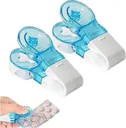 2Pcs Portable Pill Taker Remover,Pill Popper For Blister Packs,Tablet Opener Assistance Tool,Pills Splitter,Pill Puncher With Container Easy To Take Pill Out From Package Tablet Assistance Tool