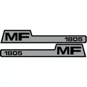 1805 MASSEY FERGUSON TRACTOR HOOD DECAL KIT HIGH QUALITY VINYL DECALS