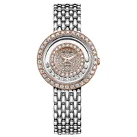 在飛比找PChome24h購物優惠-RHYTHM日本麗聲 奢華貴氣淑女造型鑲鑽設計石英腕錶-玫瑰