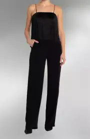Club Monaco Women's Fringe Black Jumpsuit Size 10 Retail $329
