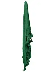 [MAINE & CRAWFORD] Neo With Giant Tassels Cotton Throw Blanket in Green