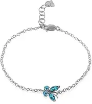 [Galaxy Gold GG] Galaxy Gold 0.6 Carat 14K Solid White Gold Full Truth Blue Topaz Bracelet