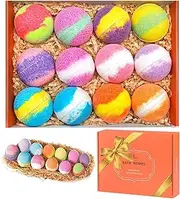 TTRWIN Bath Bombs, 12 Organic & Natural Handcrafted Bubble Bath Gift Set，Handmade Bath Bombs for Skin Moisturize, Bath Bombs Gift Set for Women,Girls,Kids,Mom