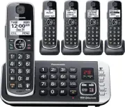 Panasonic KX-TGE675B HD Link2Cell Cordless Phone w/Answering Machine 5 Handsets