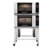 Turbofan E27T3 - Full Size Electric Convection Ovens Touch Screen Control Double Stacked on a Stainless Steel Base Stand