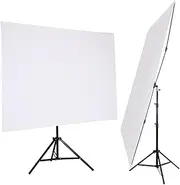 GSKAIWEN 5x6.5ft White Backdrop with Stand,Wrinkle-Resistant Collapsible Background Chromakey White Screen for Photo Studio Video Shooting, Portrait Headshot Photography