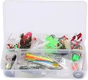 106 Pcs Fishing Lure Kit, Colorful Hard Spinners Baits Spoons Lures, Freshwater Bait Tackle Kit, for Trout Salmon Bass Walleye Saltwater Freshwater