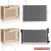 New Radiator & AC Condenser Cooling Kit for Chrysler Voyager 01-03 Dodge Caravan