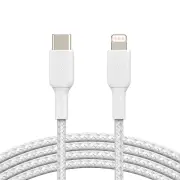 Belkin BoostCharge 1m Braided Lightning to USB-C Cable Mfi certified (White)