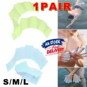1pair Swim Webbed Swimming Hand Fins Flippers Finger Palm Paddle Gloves Silicone
