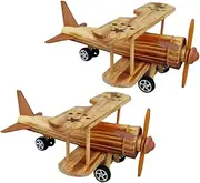 PLAFOPE Wooden Airplane Model Decorative Plane Craft Wooden Plane Toy Aeroplane Decor for Home