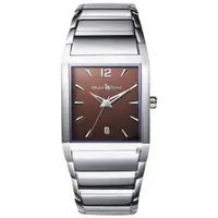 在飛比找ETMall東森購物網優惠-RELAX TIME 簡約方型時尚手錶-咖啡x銀/30mm 