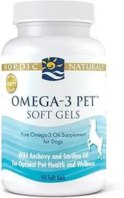 Nordic Naturals Omega-3 Pet, Unflavored - 90 Soft Gels - 330 mg Omega-3 Per Soft Gel - Fish Oil for Dogs with EPA & DHA - Promotes Heart, Skin, Coat, & Immune Health