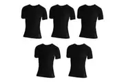5 Pk Holeproof Aircel Thermal Mens T-shirt Short Sleeve Tee Top MYQ31A Black Waffle Knit Bulk