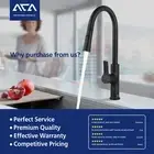 ACA Black 2 Water Modes Pull Out Kitchen Mixer Tap Laundry Sink Faucet Swivel