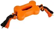 Petface Seriously Strong Rubber Bone Tugger Dog Toy, Multicoloured