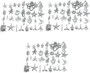 [TEHAUX] 3sets Diy Jewelry Making Set Bulk Charm Beads for Necklace Bracelet Earring Making Craft Charms for Diy Jewelry Vintage Kit Necklace Chain 56pcs*3