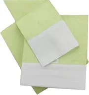Kidz Kiss Petit Dots Green 3 Piece Cot Sheet Set [Flat Sheet, Fitted Sheet, Pillowcase] Premium Cotton, durable, fits standard cot & large cot