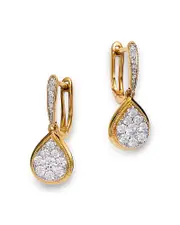 Bloomingdale's Fine Collection Diamond Cluster Drop Earrings in 14K Yellow Gold, 0.75 tcw