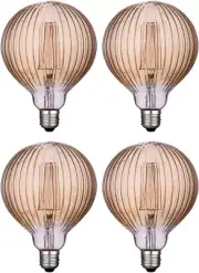 Light Bulbs, 4W Dimmable Decorative Large Unique Amber Globe G125 Edison LED Bul