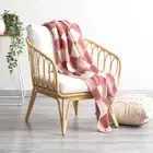 Newport Checkered Cotton Knitted Rust Throw