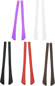 VGOL 10 Pairs Glasses Temple End Tips Colourful Anti-slip Silicone Eyeglass End Tips Ear Sock Pieces Comfortable Replacements in Black/Brown/Red/White/Purple