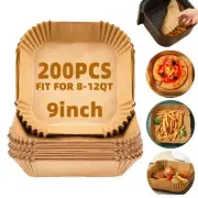 9inch 200Pcs Air Fryer Liners Disposable,Non-Stick Food Grade Air Fryer Parch...