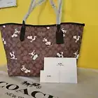Coach Peanuts 6160 City Tote Bag Signature Canvas Snoopy Print Limited japan