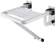 FFSPIIO Tub Shower Seat, for Adults Elderly Holds Stool Fold Down Seat Bath Wall-Mounted Folding Shoe Changing Stool Shower Chair(White)