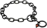 Herm Sprenger Black Stainless Steel Short Link Fur Saver Dog Training Collar No-Pull Slip Chain for Small Medium Large Dogs for Easy Control Made in Germany
