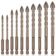 10Pc 4 Flute Sawtooth Tile Twist Drill Bit 4/6/8/10/12 mm for Dry Drilling Tile☿