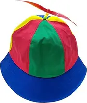 Colaxi Propeller Hats, Dragonfly Beaded Fisherman Hat, Unisex Sun Hat Gift Helicopter Bucket Cap, Rainbow Top Hat for Party Favors Casual Camping, Style A Adults Size