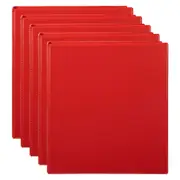 5x Marbig Clearview 2 D-Ring Insert Binder A4 File 50mm Document Organiser Red