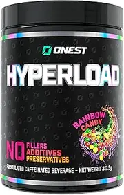 Onest Hyperload Pre Workout Supplements 387.5g | 25 Servings Workout Powder for Men & Women | Enhances Muscle Power & Energy | Caffeine, L-Citrulline Malate, Alanine, L-Theanine Sports Drink Powder