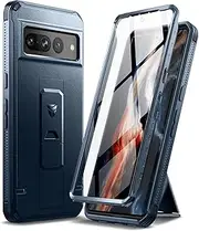 [Dexnor] for Google Pixel 7 Pro 5G Case, [Built in Screen Protector and Kickstand] Heavy Duty Military Grade Protection Shockproof Protective Cover for Samsung Google Pixel 7 Pro 5G - Navy Blue