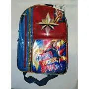 Captain Marvel Back Pack Bookbag Full Size - New Red & Blue