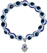 [Generic] Bracelets Evil Eye, Evil Eye Pearl Bracelet - Lucky Jewellery Bracelet, Lucky Bracelet for Protection and Blessing, Blue Eye Bead Charm Bracelet, Siehe Beschreibung, Resin, See description