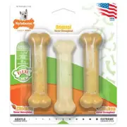 Nylabone FlexiChew Regular Bone Dog Chew Toy Triple Pack