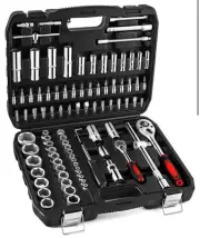 94 Piece Tools For Mechanics Metric And Standard, Socket Set 1/4 And 1/2 Ratchet