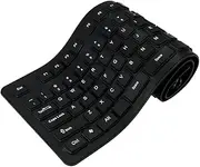 xinyee 108 Keys USB Silicone Flexible Foldable Keyboard Waterproof Dustproof USB Silent Keys for Laptop Desktop Keyboard