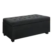 Tommie Fabric Storage Ottoman Charcoal